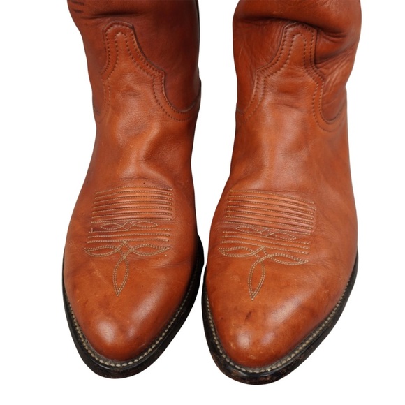 Vintage Tony Lama Leather Cowboy Boots Mens Sz 8.5 EE Brown Style 5084 USA Made - Picture 13 of 15